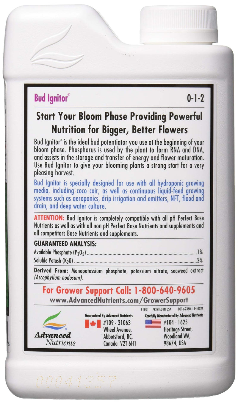 Advanced Nutrients 2360-14 Bud Ignitor Fertilizer, 1 Liter, Brown/A