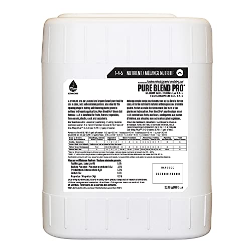 Botanicare Pure Blend Pro Bloom Soil Nutrient 1-4-5 Formula, 5-Gallon