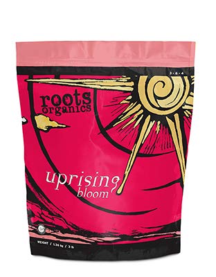 roots organics Uprising Bloom, Organic Fertilizer with Beneficial Bacteria and Mycorrhizae, 3-6-4 NPK, 3 lb.
