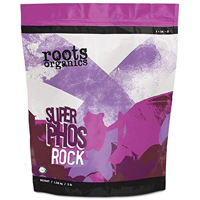 Roots Organics ROSPR3 Super Phos Rock Guano NPK 1-14-0 Fast Acting Garden Booster with Phosphorus and Calcium for Improved Yields, 3 Pounds