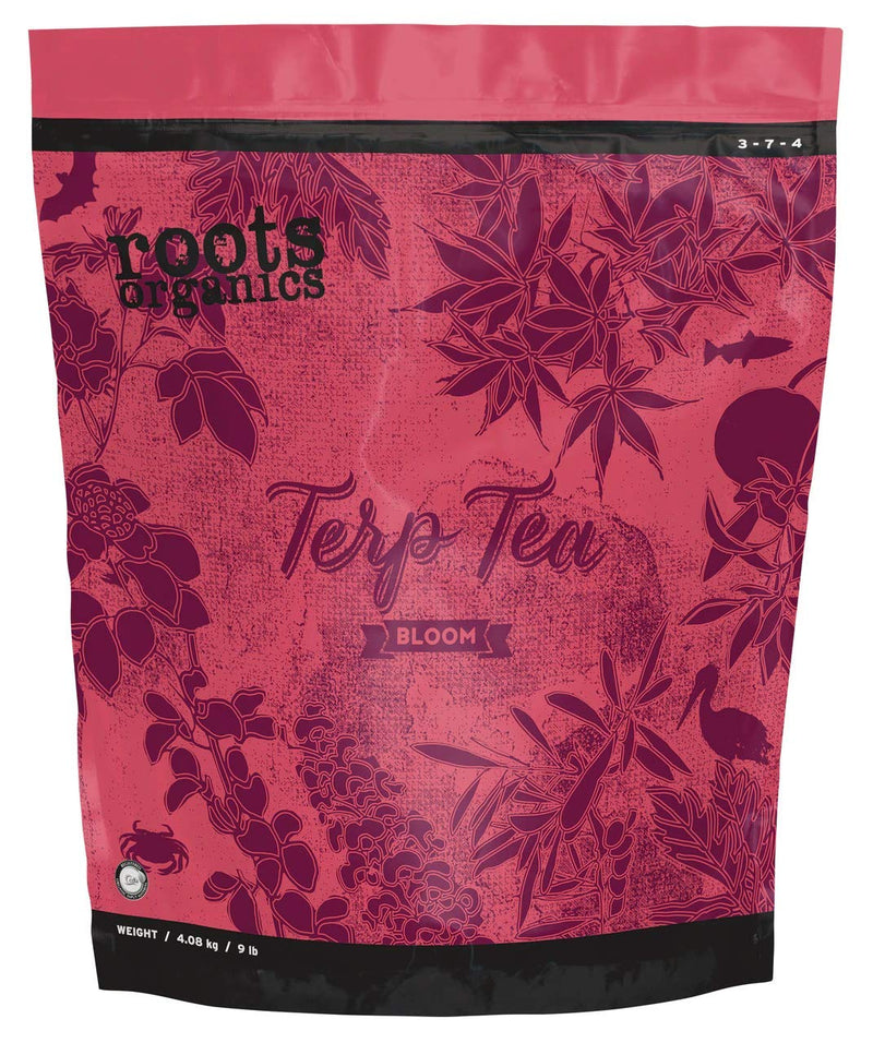 Roots Organics Terp Tea Bloom Natural Dry Gardening Fertilizer Micronized Flowering Nutrient for Large and Small Gardens, 9 Pound Bag