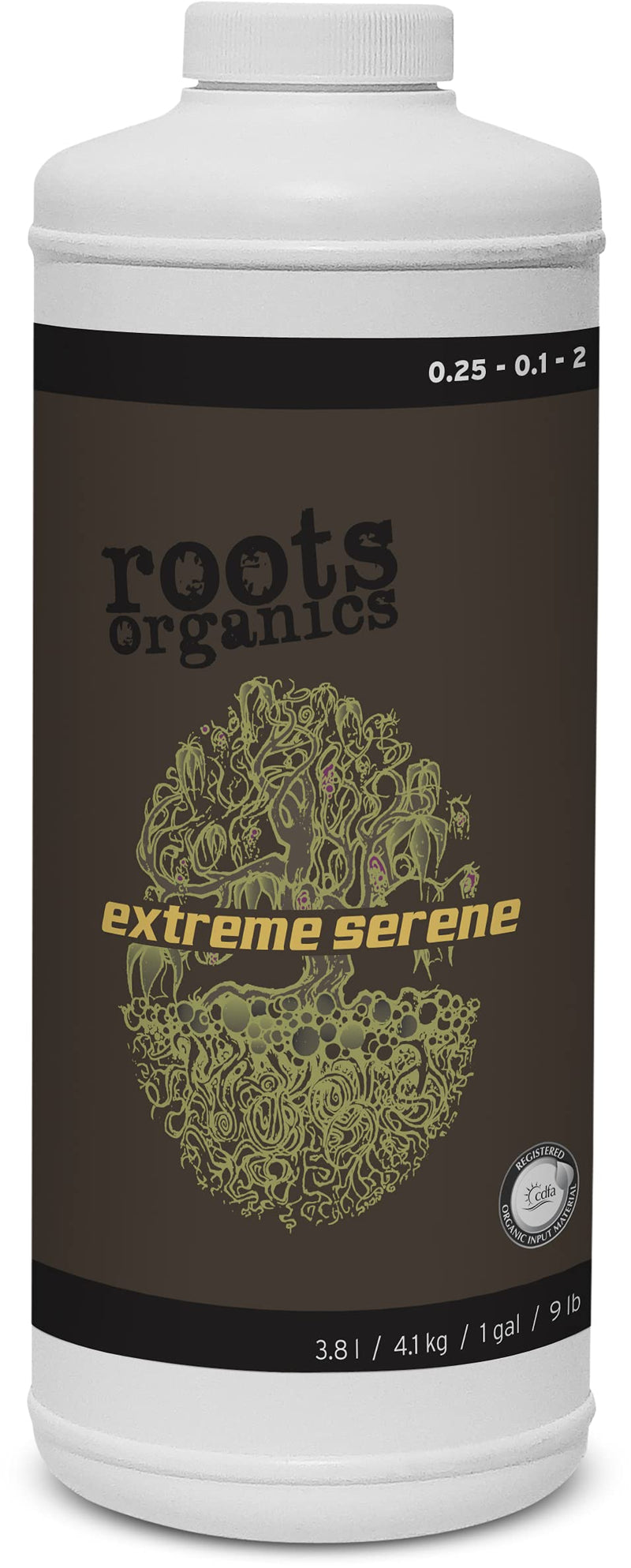 roots organics Extreme Serene, Organic Kelp-Based Liquid Fertilizer.25-.1-2 NPK, Quart