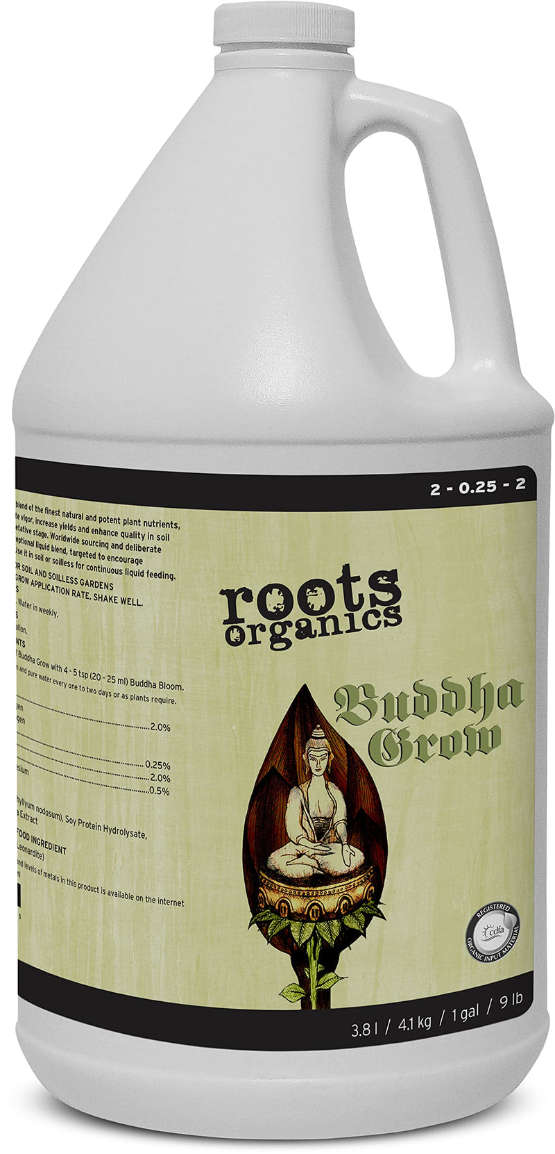 Roots Organics Buddha Grow, Organic Liquid Fertilizer, 2-0.25-2 NPK, 1 Gallon