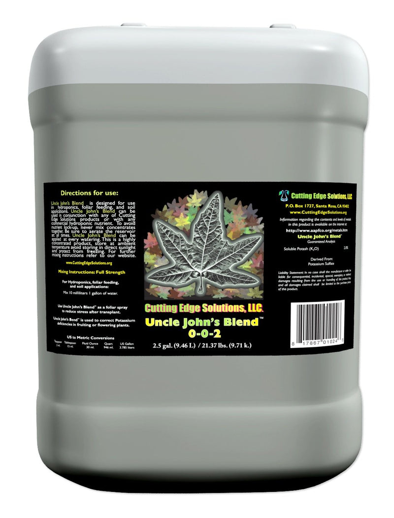 Cutting Edge Solutions CES2604 Uncle John's Blend, 2.5 gal Growing Addditive, 2.5-Gallon, Black