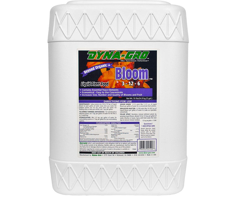 Dyna-Gro DYBLM500 BLM-500 5 Gallon Bloom 3-12-6 Liquid Plant Food, White