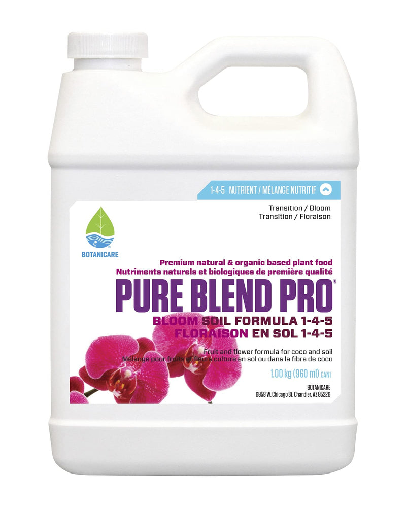 Botanicare Pure Blend Pro Bloom Soil Nutrient 1-4-5 Formula, 1-Quart