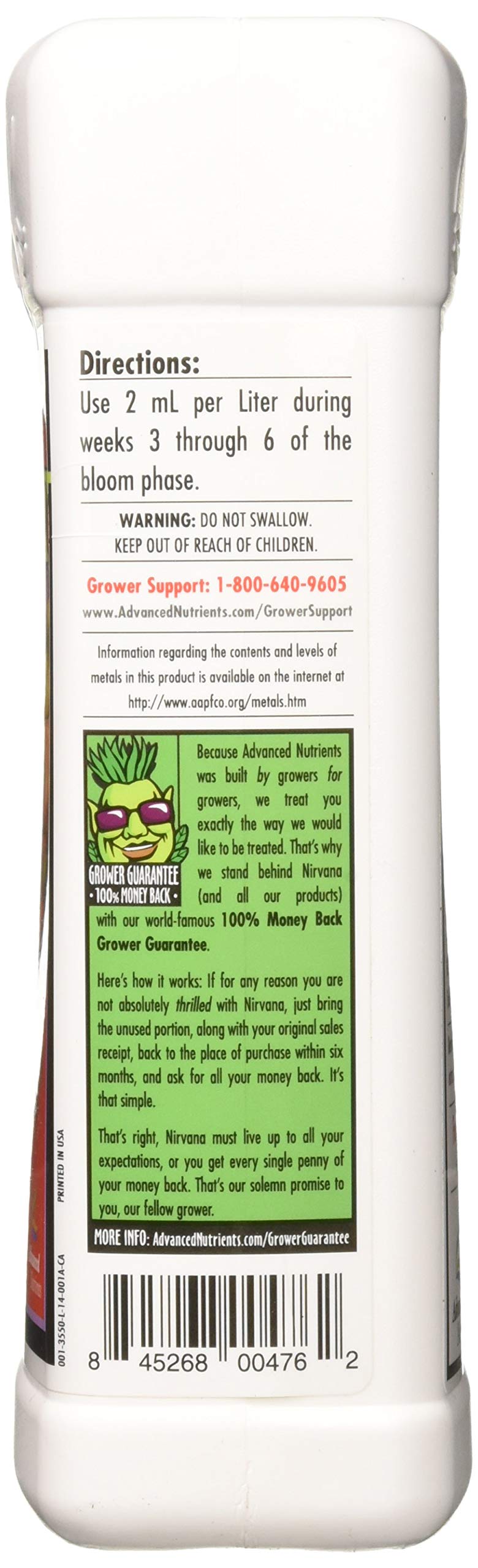 Advanced Nutrients 3550-14 Nirvana Fertilizer 1 Liter, Brown/A