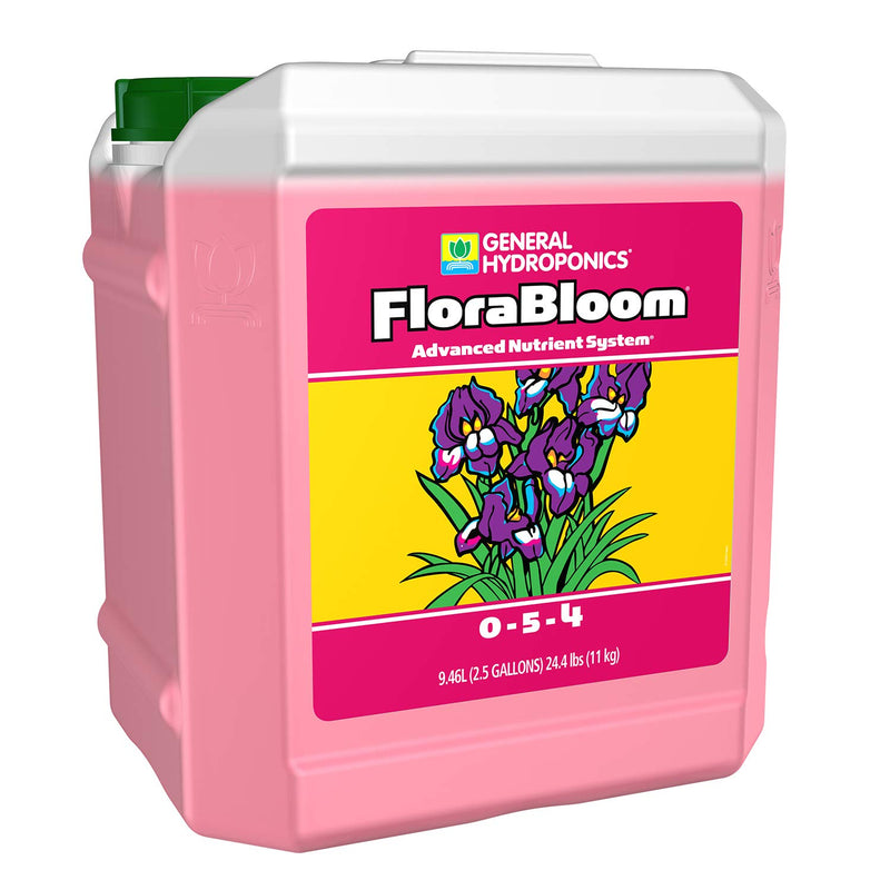 General Hydroponics HGC718020 FloraBloom 0-5-4, Use with FloraMicro & FloraGro for a Tailor-Made Mix Provides Nutrients for Reproductive Growth, for Hydroponics, 2.5 Gallon, Magenta