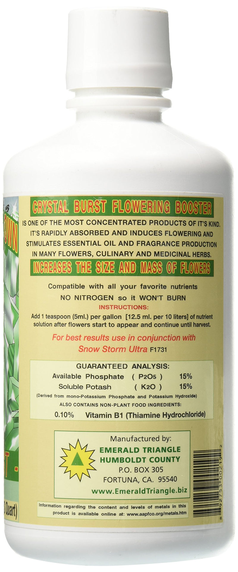 Emerald Triangle ETBURSTQ Crystal Burst Plant Nutrient, 1 Quart