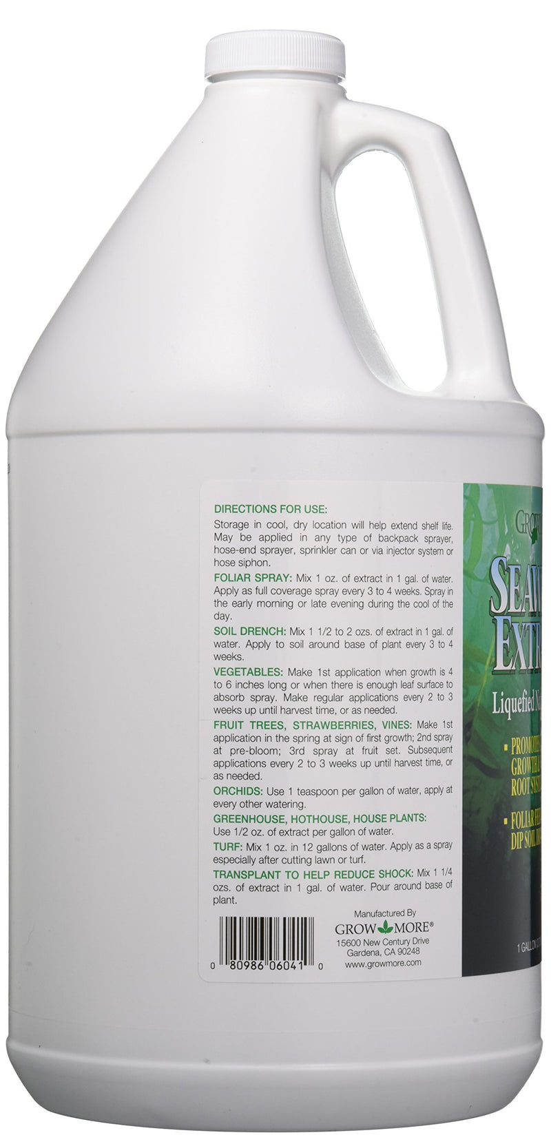 Grow More 6041 Seaweed Extract 11% Organic, 1 Gallon, 1-Gallon, white