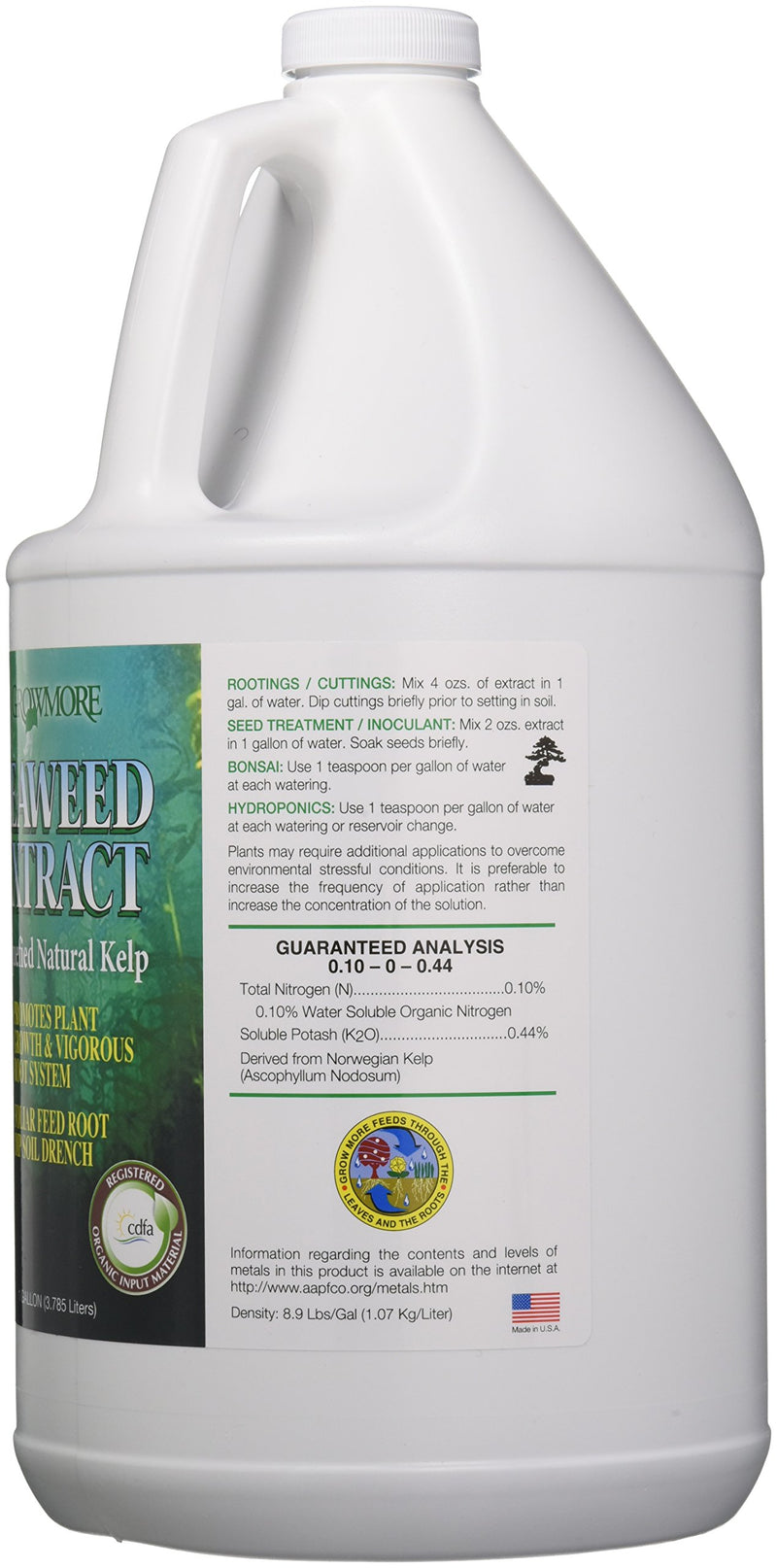 Grow More 6041 Seaweed Extract 11% Organic, 1 Gallon, 1-Gallon, white